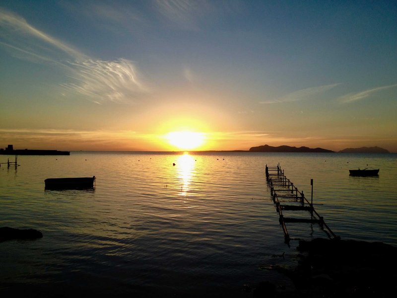 sunset on the sea trapani